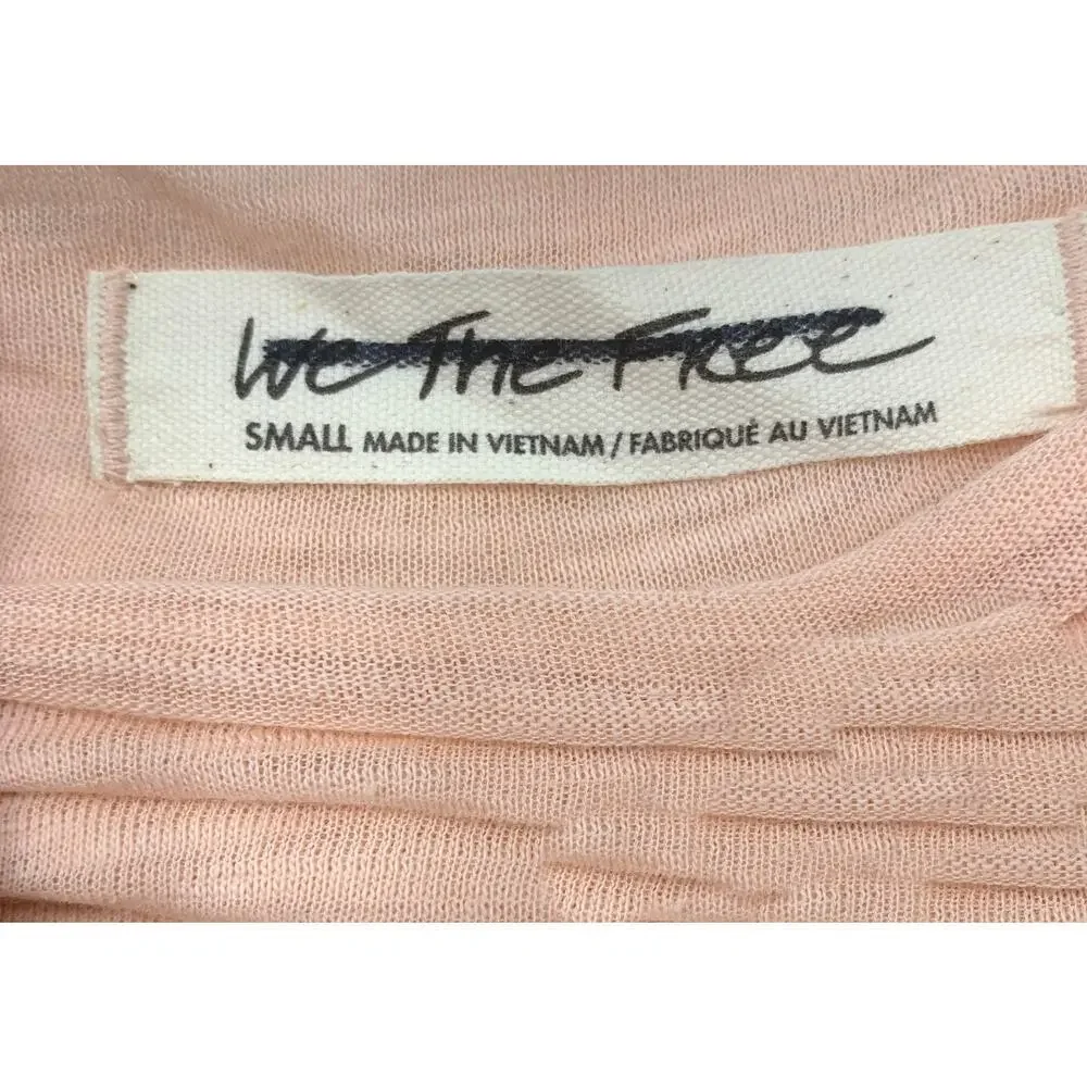 NEW We the Free x Free People Kimmi Peach Long Sleeve Tee T Shirt Sz S NWOT